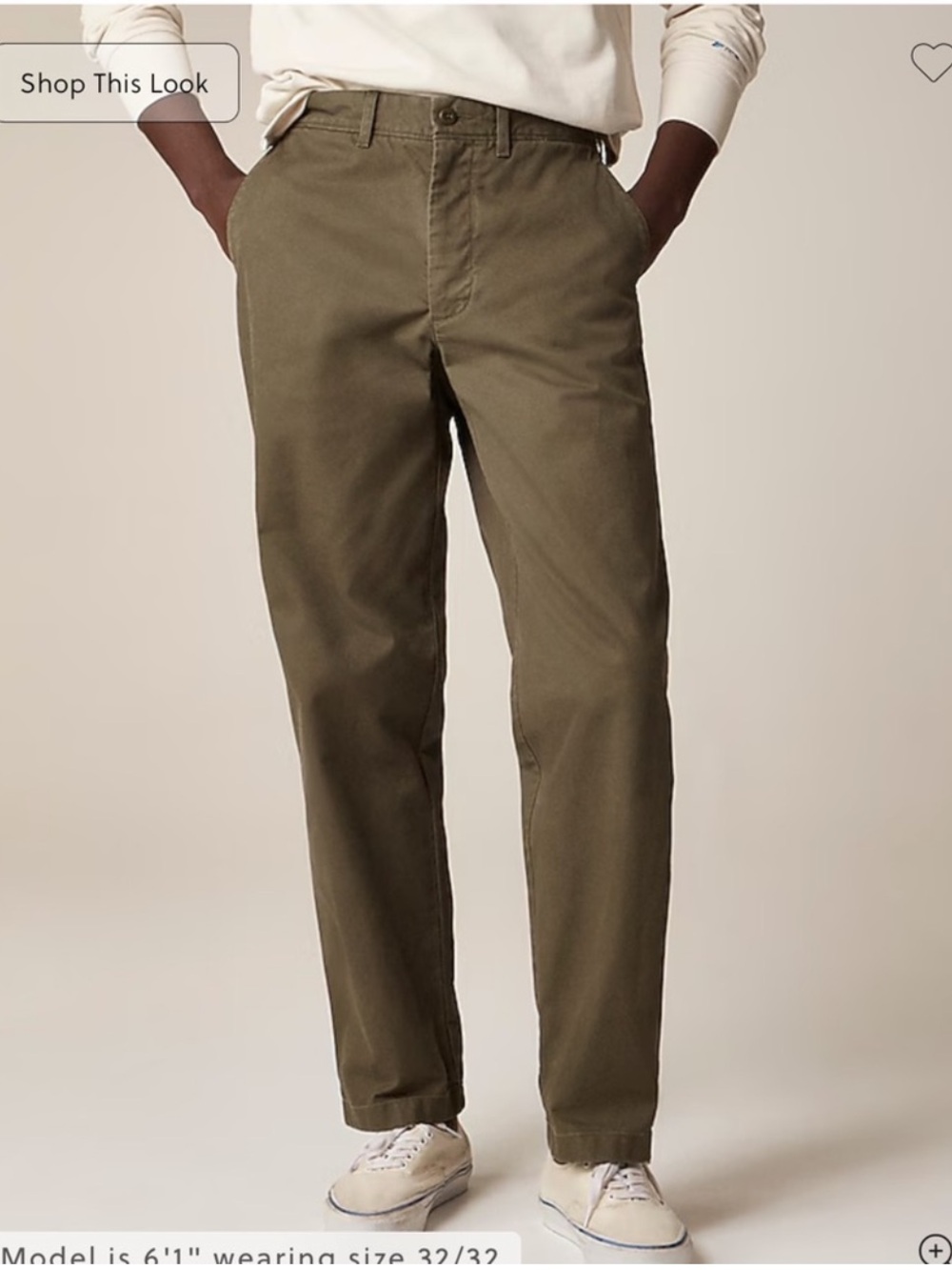 J. Crew Classic chino pant in Dill 30/34